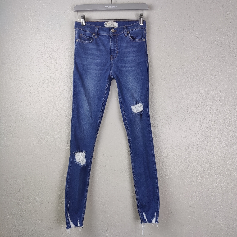 Free People Skinny 'Sharkbite' Style Jeans 25L